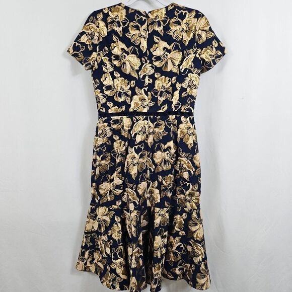 Shoshanna Florin Brocade Mermaid Cocktail Dress in Navy - Size 4 - Picture 7 of 8